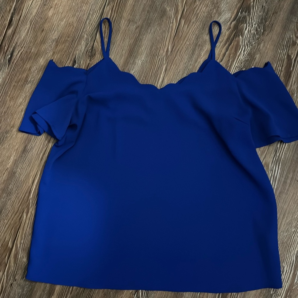 Royal blue scalloped top